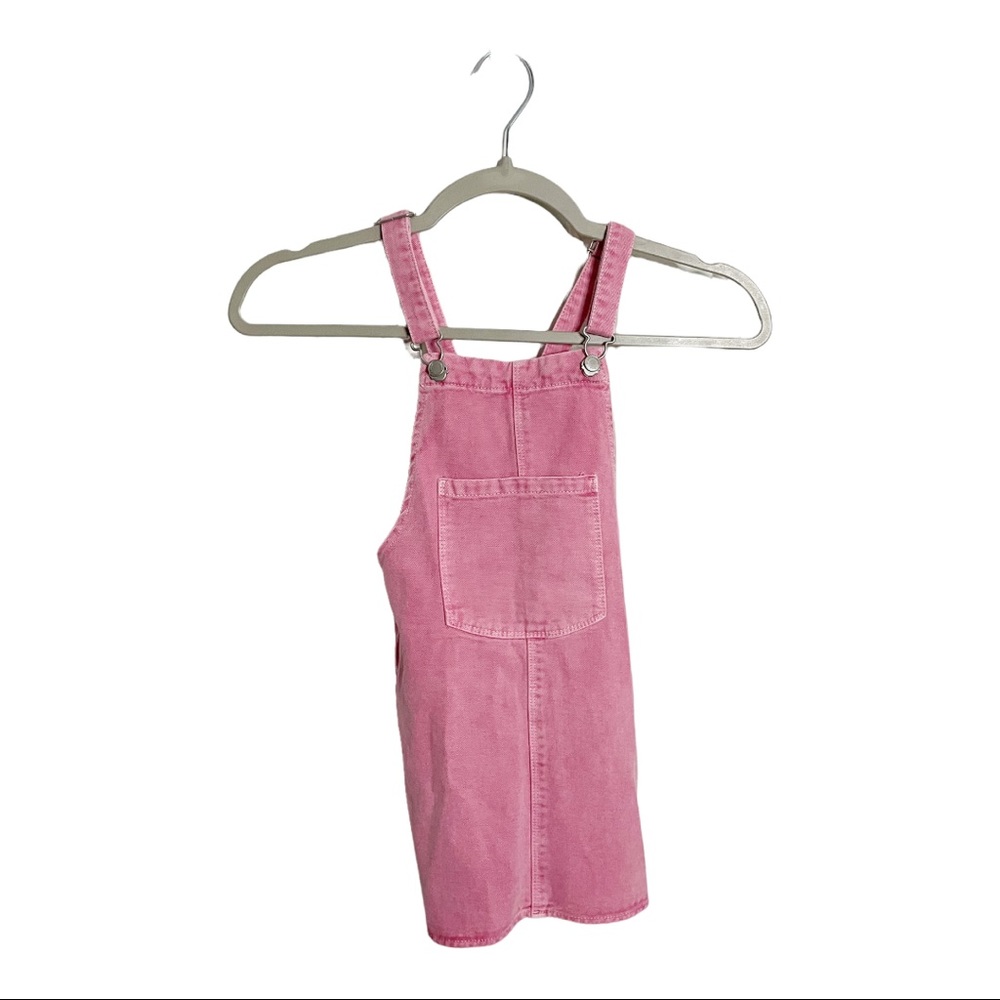 Zara Girls Denim Overall Jumper Dress Pink Size 4 - 5 - Picture 1 of 3